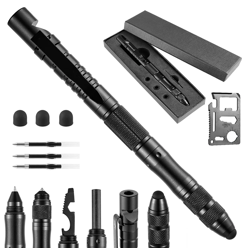 Amazon Hot Sale New Product Custom Metal Multifunction Self Defense Tactical Ball pen touch screen pen