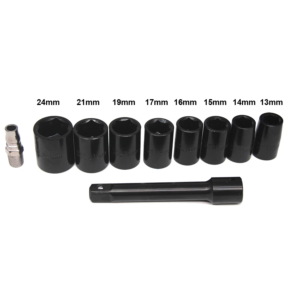 Max Torque 1560 N.m Lightweight 4.4 lbs 1/2 Inch Pneumatic Air Impact Wrench with 8 Pcs CR-V Steel Socket Set and Storage Case