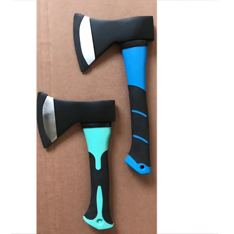 CANPRO Customized Wholesale C45# Forged Steel 1500g Fire Wood Axe A613 Fire Axe with Rubber /Wooden/Fiberglass Handle