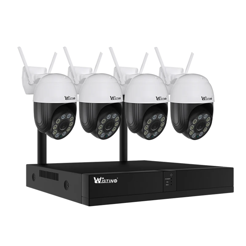 Wistino 4MP Outdoor Waterproof Audio Ptz Cctv Camera Colorful Night Vision PTZ Wifi Kit 4 Channel Cctv