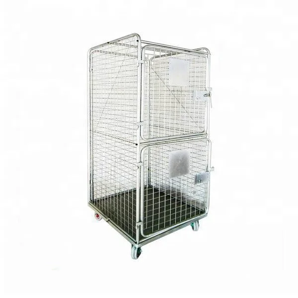 Industrial Nestable Laundry Roll Cage zinced roll cage trolley