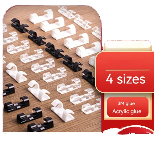 Self-Adhesive Desktop Cable Organizer Data Wire Storage & Management Accessory with Winder Easy Fix for Desktop Organization