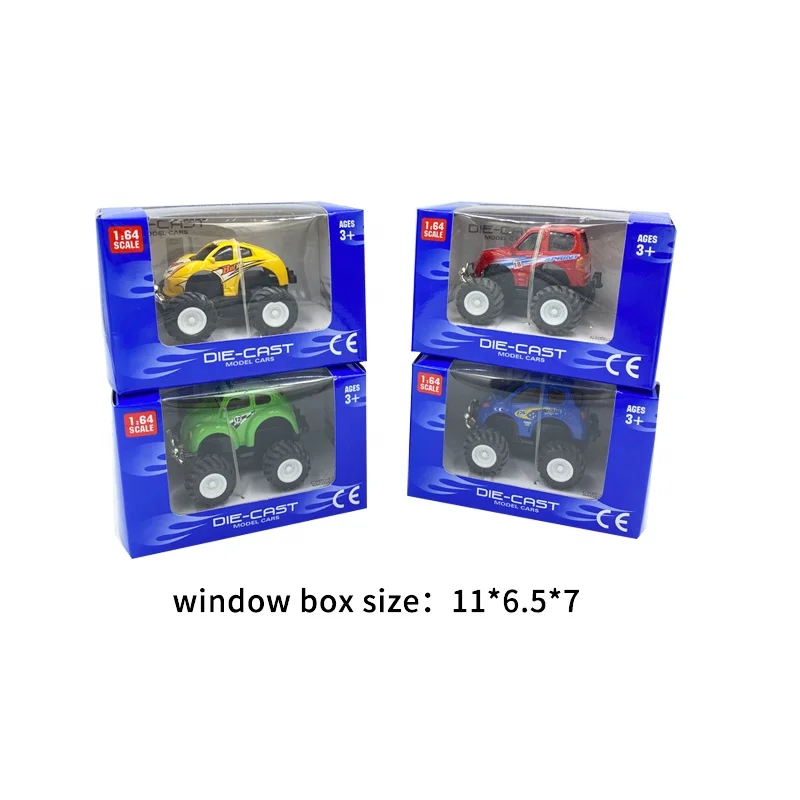 Hot sell mini pull back car big wheels metal car 1:64 scale diecast toy vehicles alloy model car