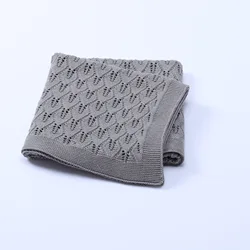 Wholesale Customize Cotton White Organic Baby Knitted Blanket