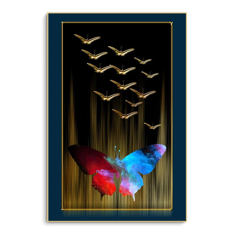 abstract printing paintings high quality crystal porcelain oil paintings modern home hotel decor  wall arts butterfly paint by n