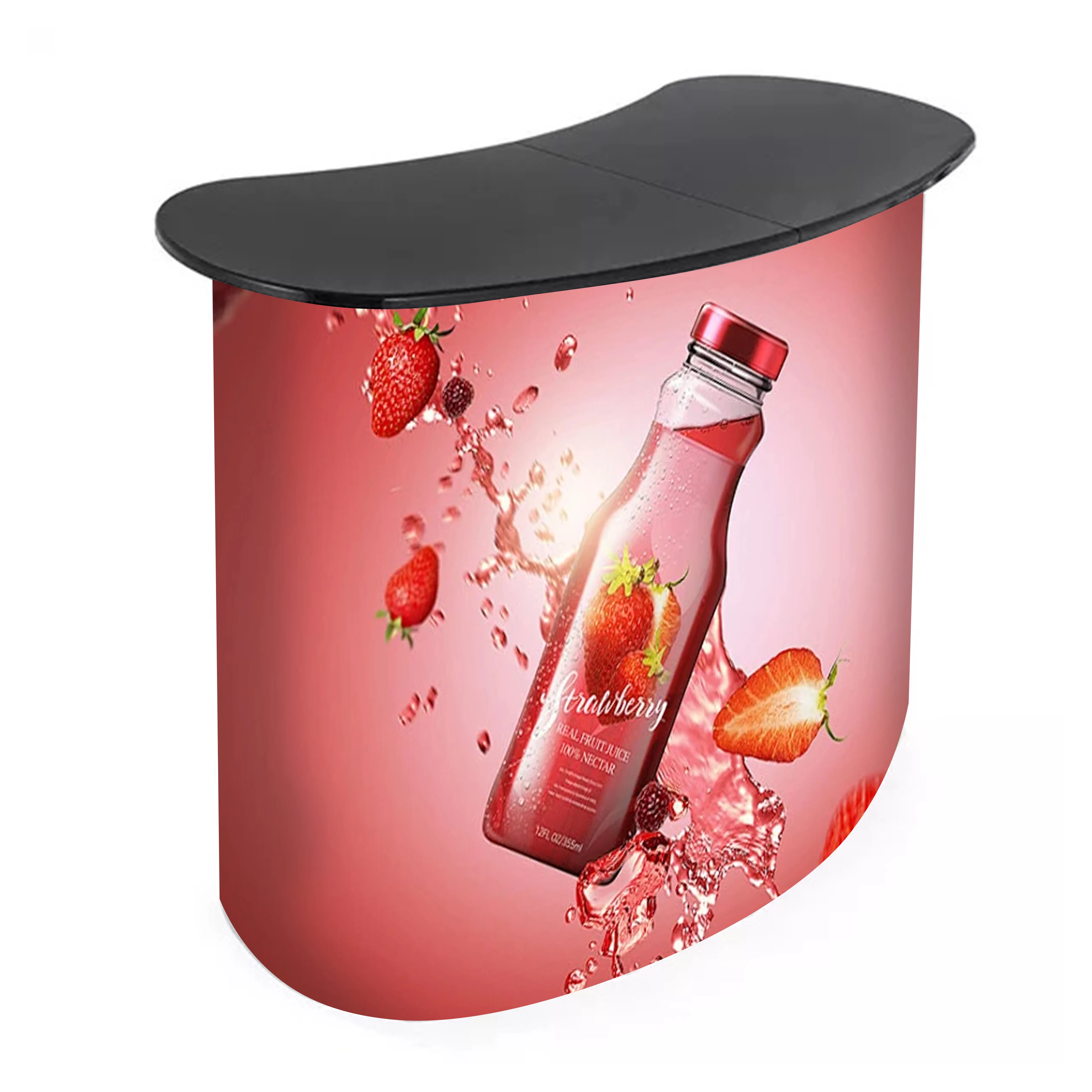 Pop up Display Counter Stand Easy-to-Assemble Promotion Table for Exhibition Booth Reception for Trade Shows and Storefronts