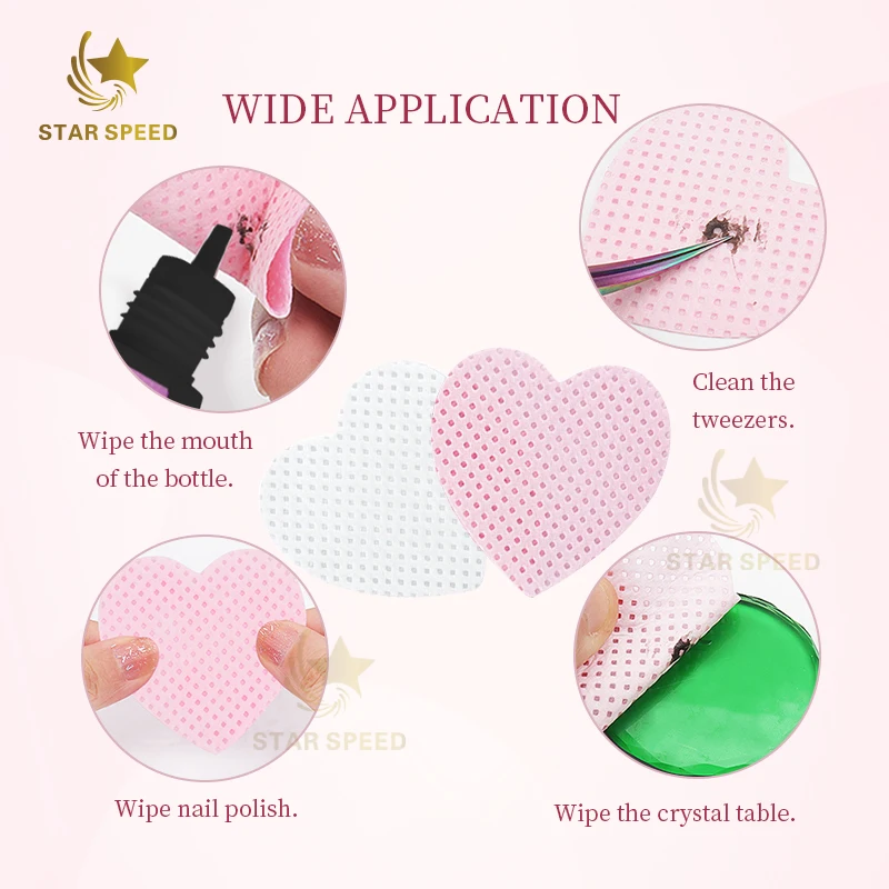 Ready To Ship Heart Glue Cleaning Wipes Eyelash Extension Adhesive Nozzle Wipes