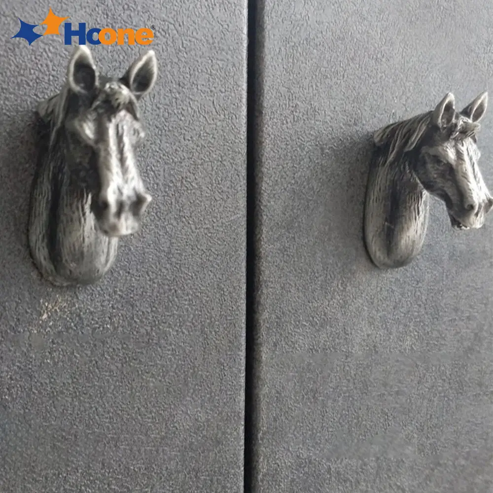Hoone Animal Shaped Handles Antique ZZ Cabinet Knobs Decorative Metal Horse Knobs Insect Drawer Pulls Cupboard Door Handle