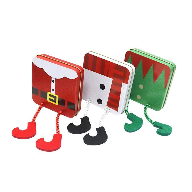 Square Candy Iron Box Creative Christmas Gift Metal Packaging Tinplate Candy Iron Box Holiday Decoration