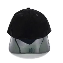 Faux Suede Baseball Cap for Women with PVC Transparent Brim Custom 6-Panels Black Trucker Cap PU Sport Summer Hat