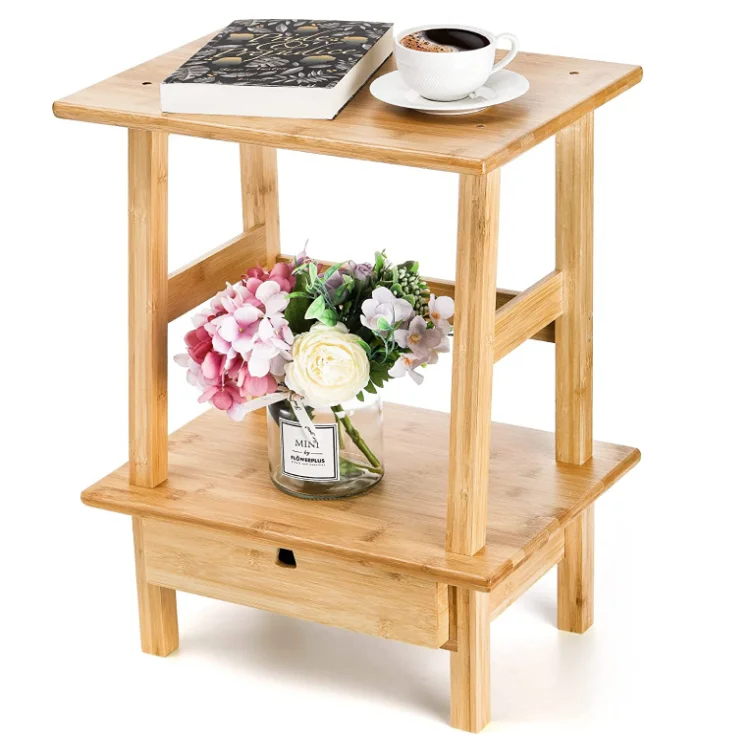 QUAWE Luxury Side Table for Living Room Simple Mini Corner Table for Bedroom Small Apartment Coffee Bedside Table