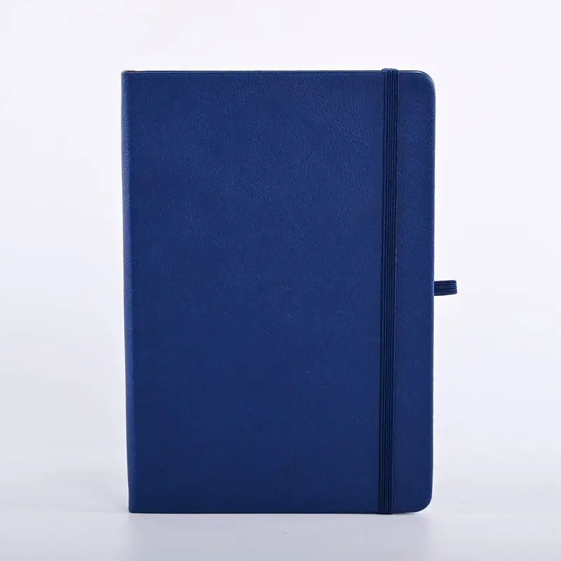 A5 custom size leather cover free LOGO strap horizontal line inner page business notebook diary