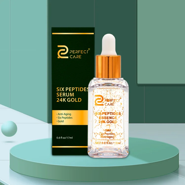 OEM Anti aging Skin Care Serum six peptides 24k Gold Serum for Reduce Fine Lines, Improve Skin, Moisturize Skin, Slow Down Aging