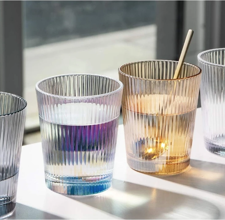hot sale design 300ml lines reusable polycarbonate plastic glass cup plastic for water