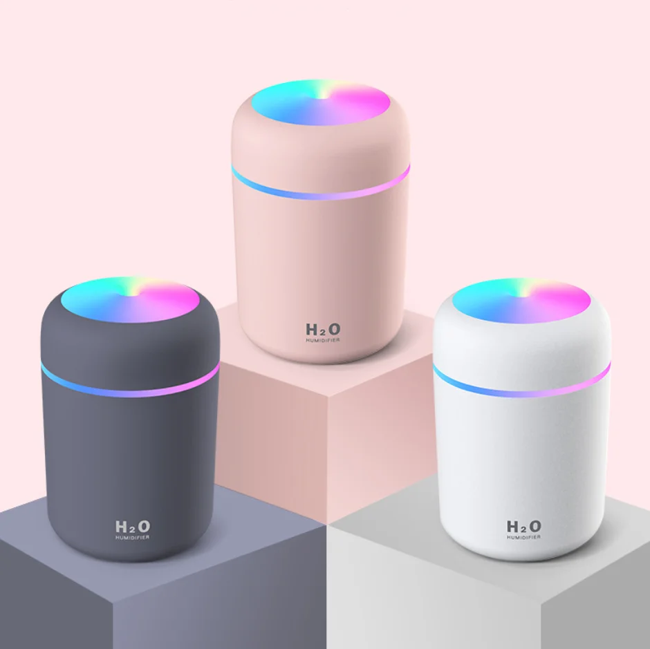 HFH01 Portable Mini Humidifier, 300ml Portable Ultrasonic Air Humidifier USB For Personal Desktop Baby Bedroom Travel Office