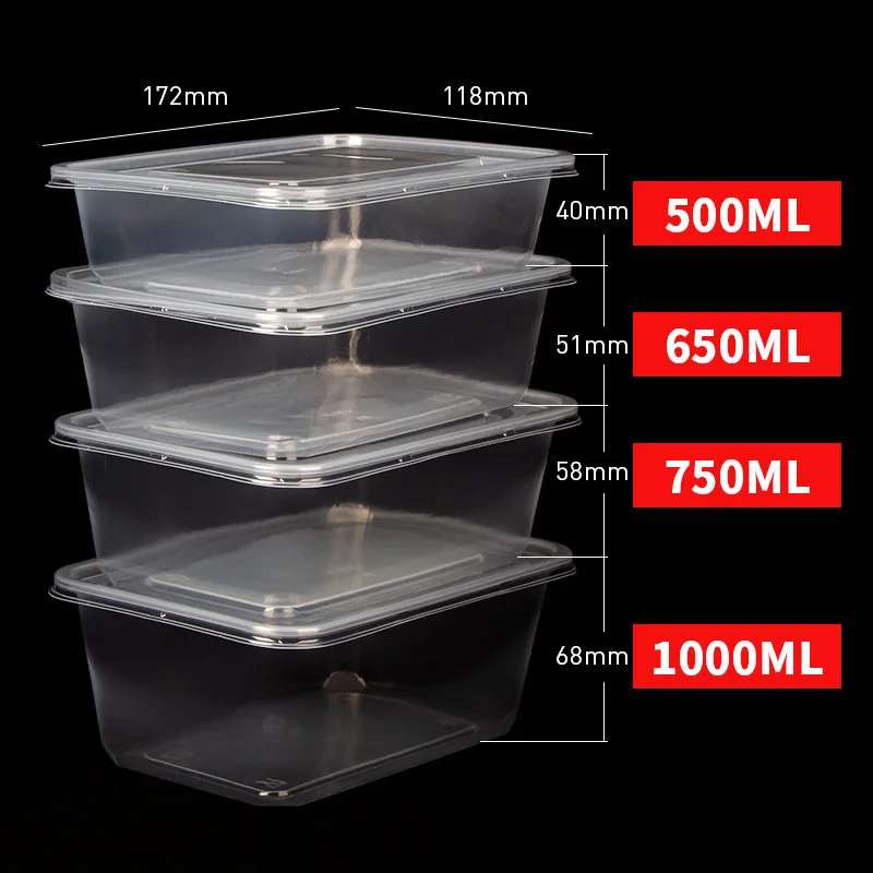 500 ml Capacity Eco Friendly Takeout Boxes Compostable Picnics Packaging To Go Containers Food Disposable