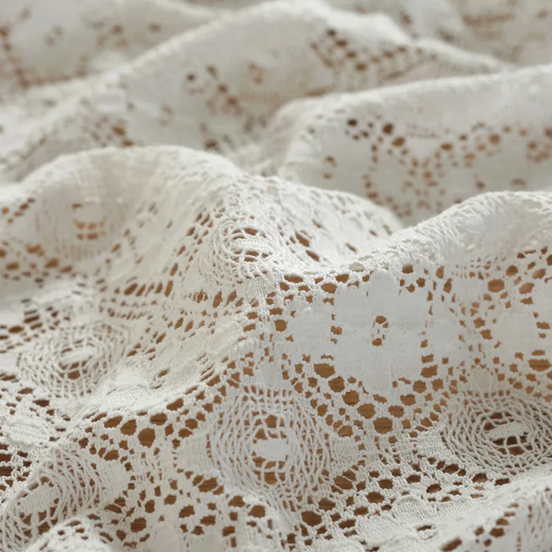 LISO Decorative Natural Plain Color Polyester Cotton Tablecloth With Round Pom Pom