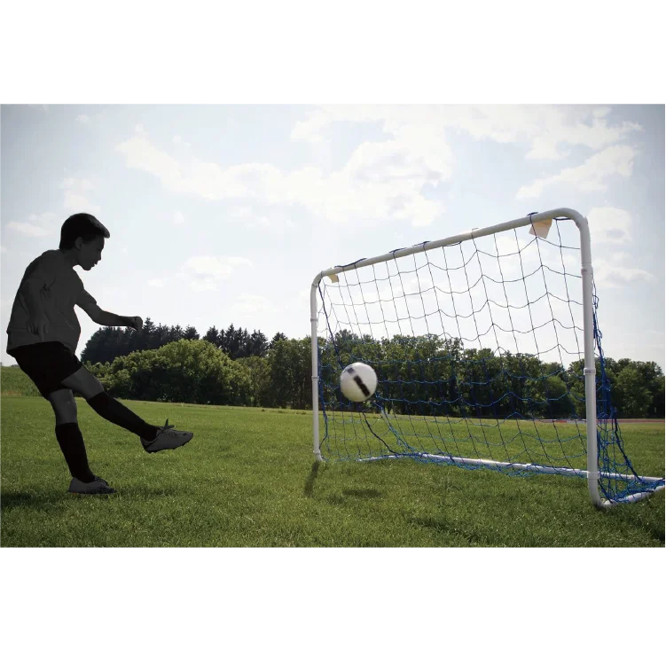 Shooting exercise at courtyard Steel pole soccer goal with net practice gate net for children age 3~ 8 years old