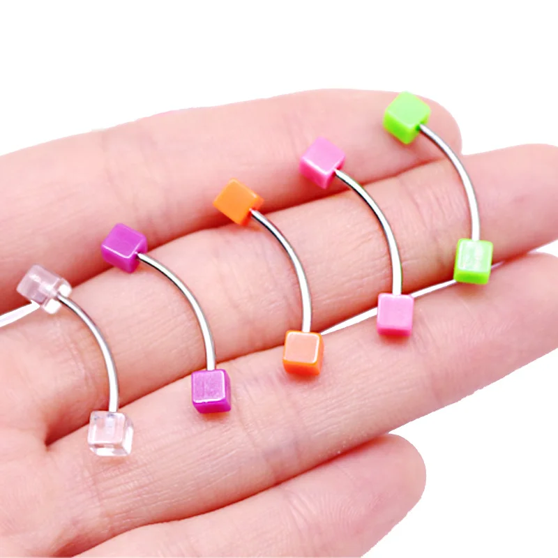 Getta Ready to Ship Steel Color Ball End Curved Barbell Bridge ERL Tongue Ring Snake Eyes  piercing jewelry