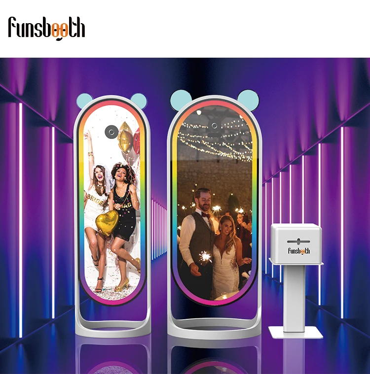 2024 New Mirror Photo Booth Selfie Digital Portable With Touch Screen And Magic Mirror PhotoBooth Machine Camera Printer Shell