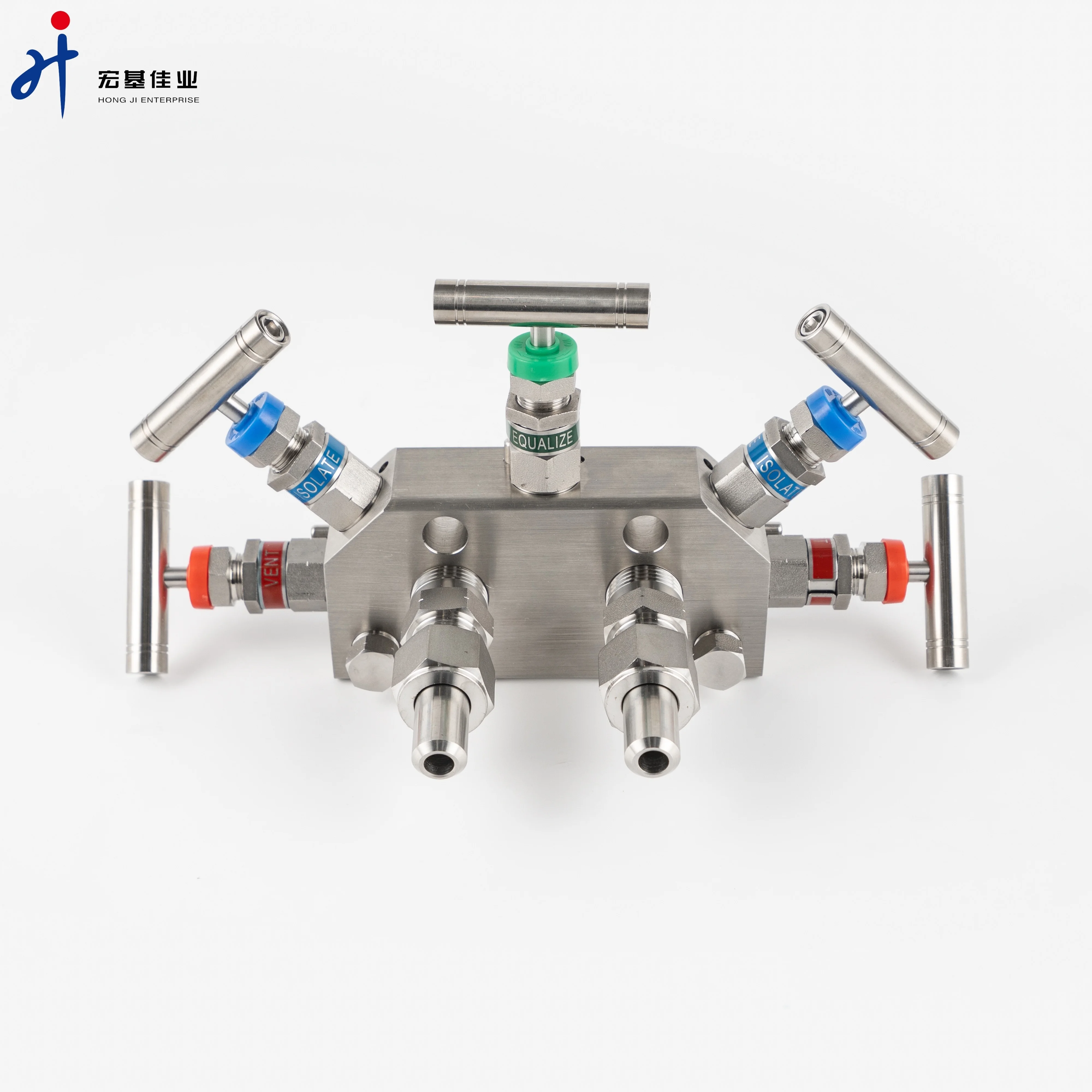 5-valve Manifolds 6000psi 316 Coplanar Type Stainless Steel Water Needle High Temperature Manual Valve Hard Sealing Hongji 1/4'