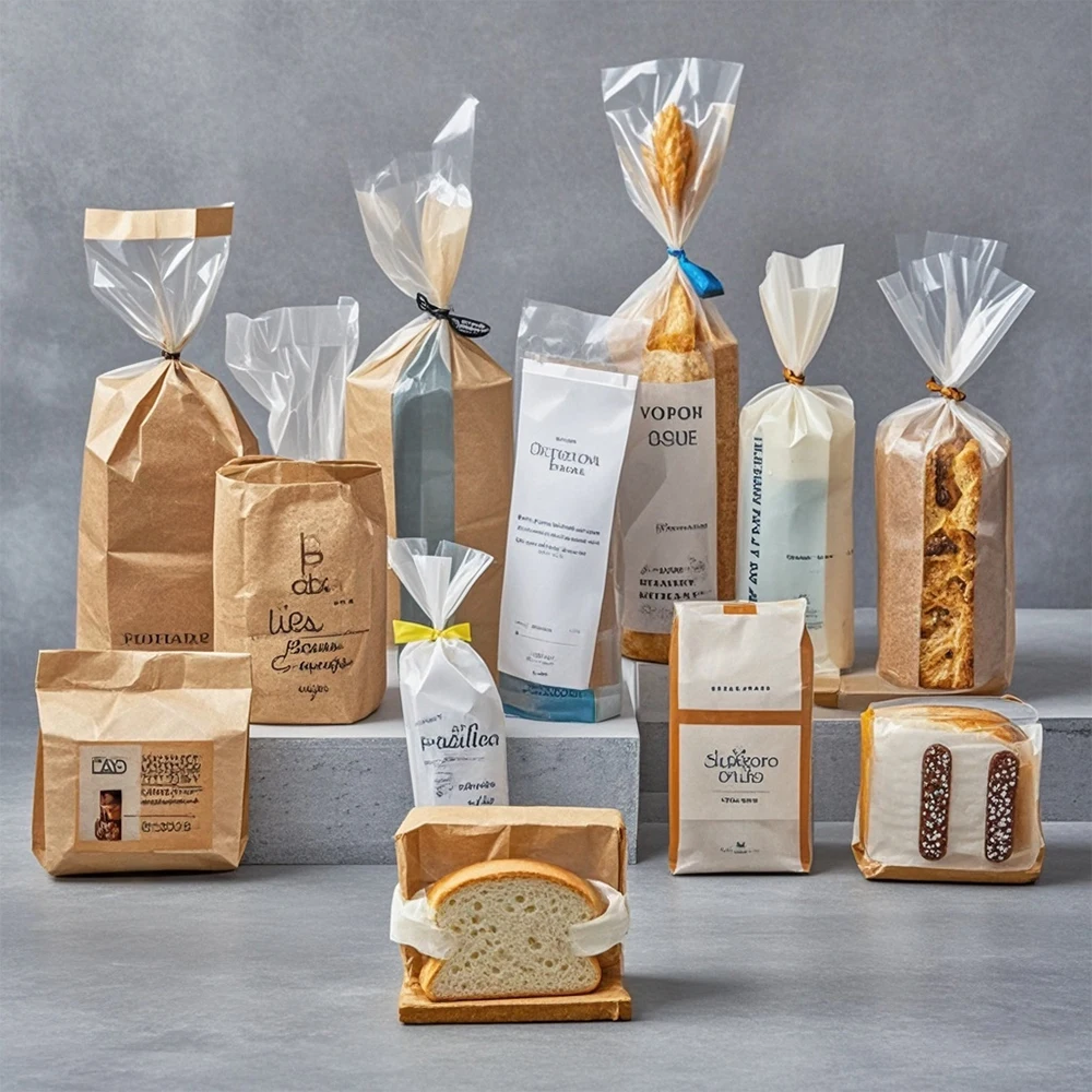 Hot Sales Kraft Paper Bread Bags for Homemade Bag Packaging Disposable Recycle Clear Plastic