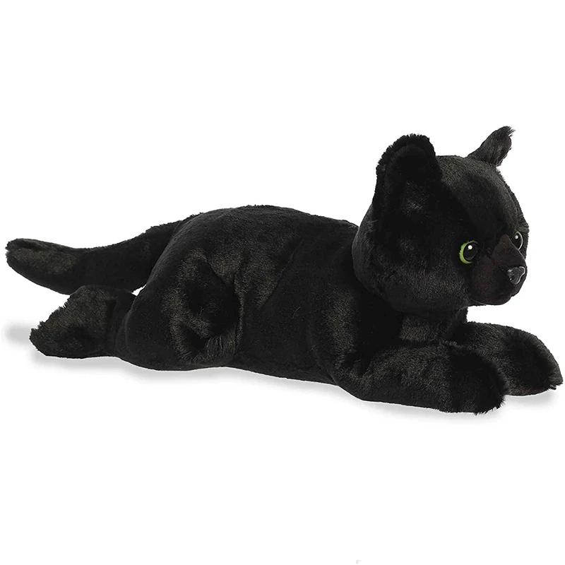 Furry Vivid Plush Cat Stuffed Animal Custom Black Cat Toy Kitten Fluffy Pillow Plush Toys Black Cat