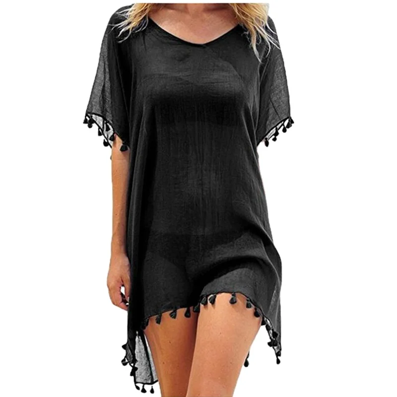 Summer Chiffon Beach Cover Ups Beachwear Bathing Suit Swimsuit Cover Up Swimwear Robe Dress Colorful