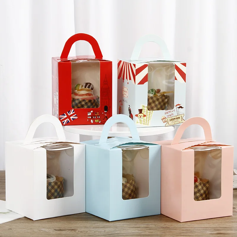 clear long muffin cupcakes box bakery shop package boxes  pastry box