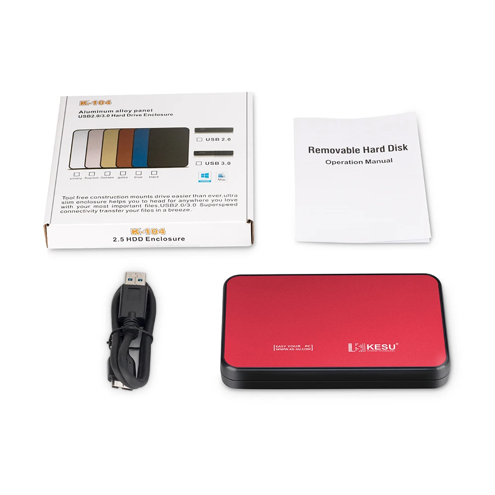 КESU жесткого диска корпус 2,5 жесткий диск SATA USB 3,0 SSD/HDD 1 ТБ 2 ТБ жесткий диск коробка для Samsung Seagate