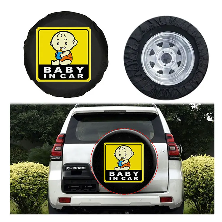 
Custom print Polyester spare Tire Cover for car accessories 