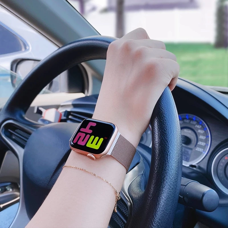 Ремешок «Миланская петля» для Apple watch band 44 мм 40 iWatch Band 38 42 металлический магнитный браслет series 4 5 6