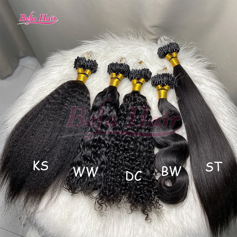 brazilian micro ring loop hair extensions raw virgin cuticle aligned Human Hair kinky Straight micro ring hair extensions