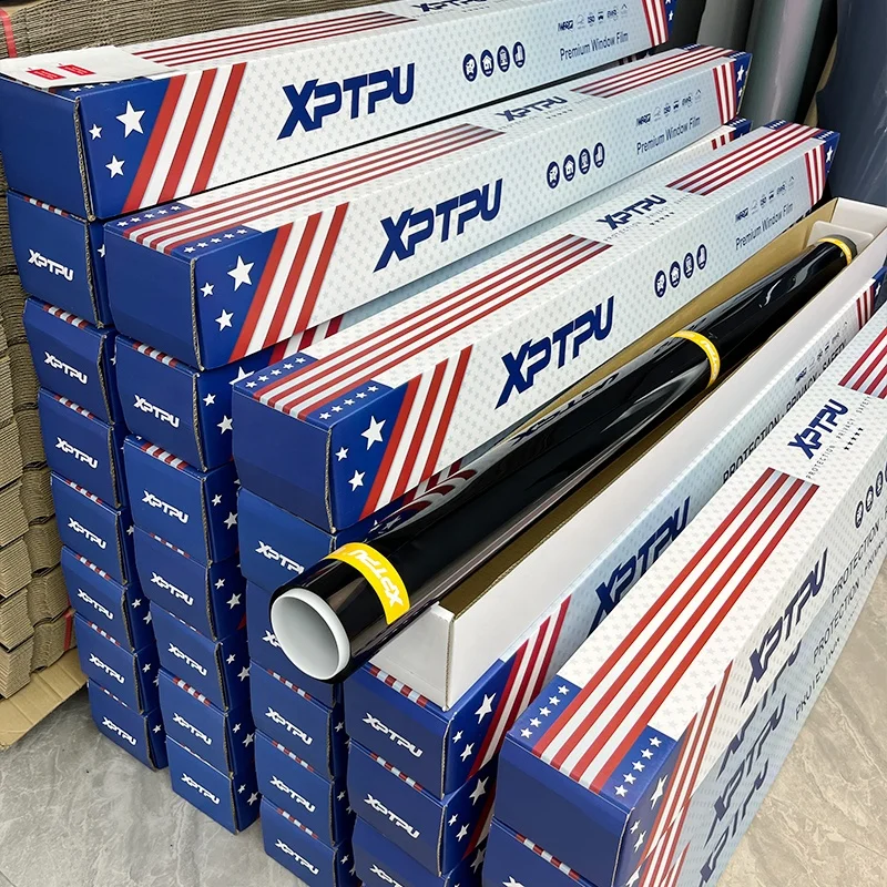 XPTPU Window Tinting 100% UV Rejection Automotive Heat Resistant Film Auto Carbon Films 1.52*30M Window Film For Cars