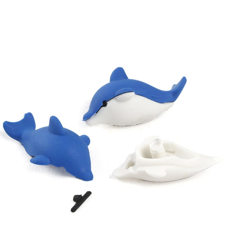 Soododo XDDA Custom Novelty wholesale for kids Cartoon toy 3D  Animals Pencil eraser Dolphin Eraser
