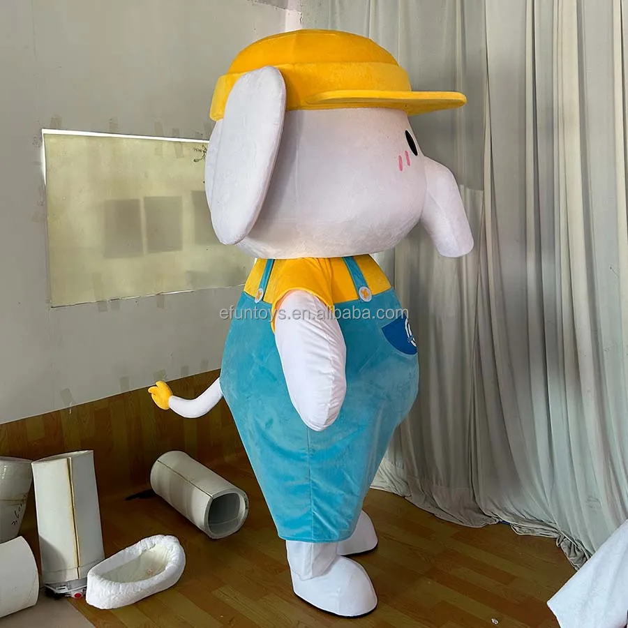 Efun MOQ 1 PC professional Custom  plush elephant mascot costume adult size cartoon walking animal costume for sale