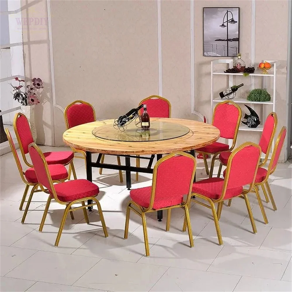 French cheap hotel red chairs and tables banquet chairs stackable wedding