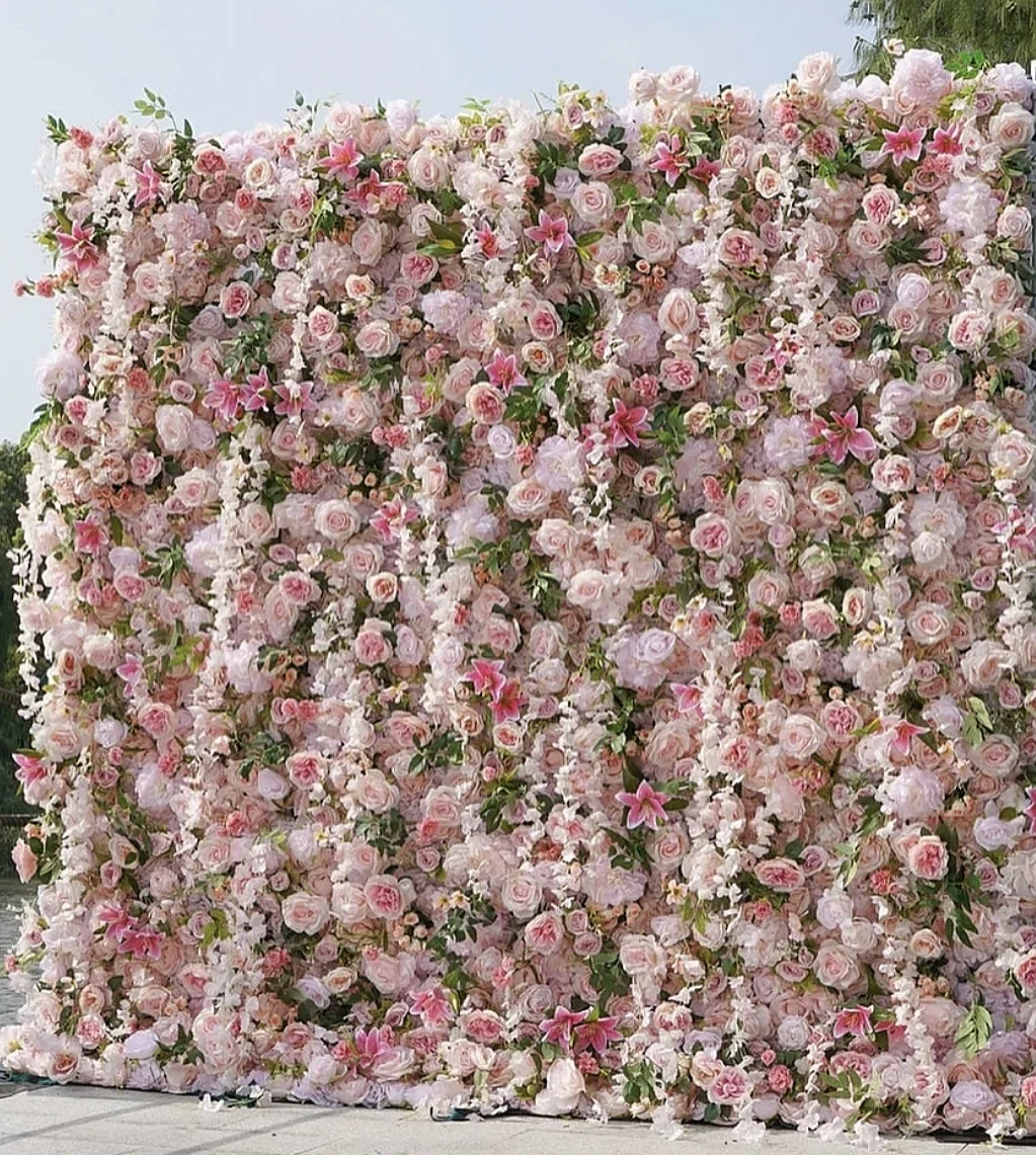 New Arrival Rose Wall White Floral Backdrop Wedding Stage Flower