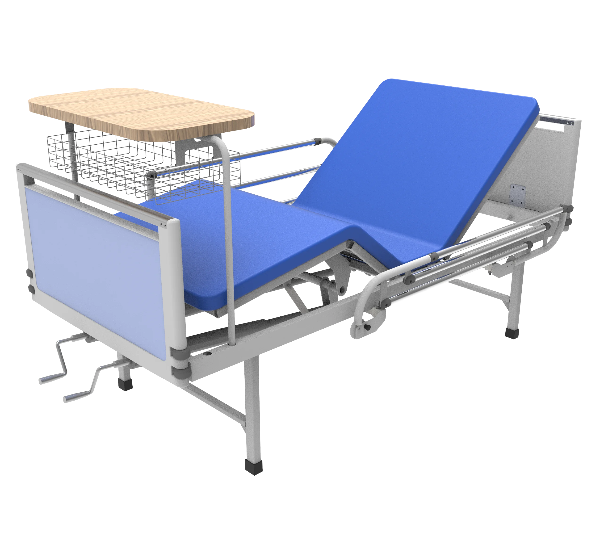 China factory supply high quality two crank double crank manual hospital bed for sale