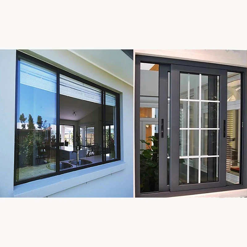 Standard slide windows sliding glass black aluminum sliding window