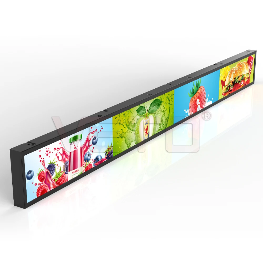 Ultra-Wide Stretch Bar Display Lcd Touch Screen Indoor 23.1 Inch Digital Shelf Advertising Screen Mount Stretch Bar Monitor