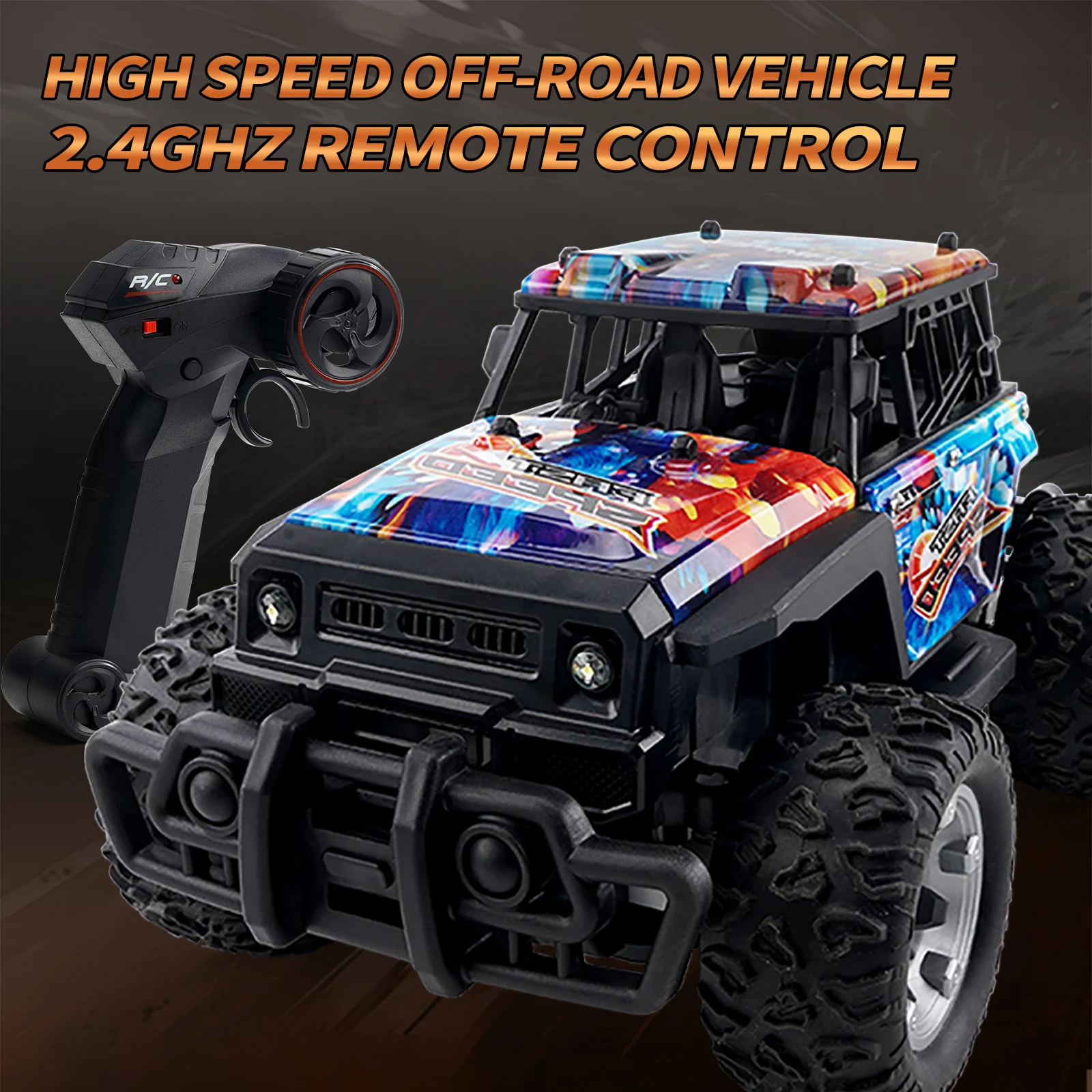 JJRC Q181 30KM/H 1:20 RC Car With LED Lights 2.4Ghz Double Motors RC Monster Truck All Terrain Off Road High Speed RC Car Toys