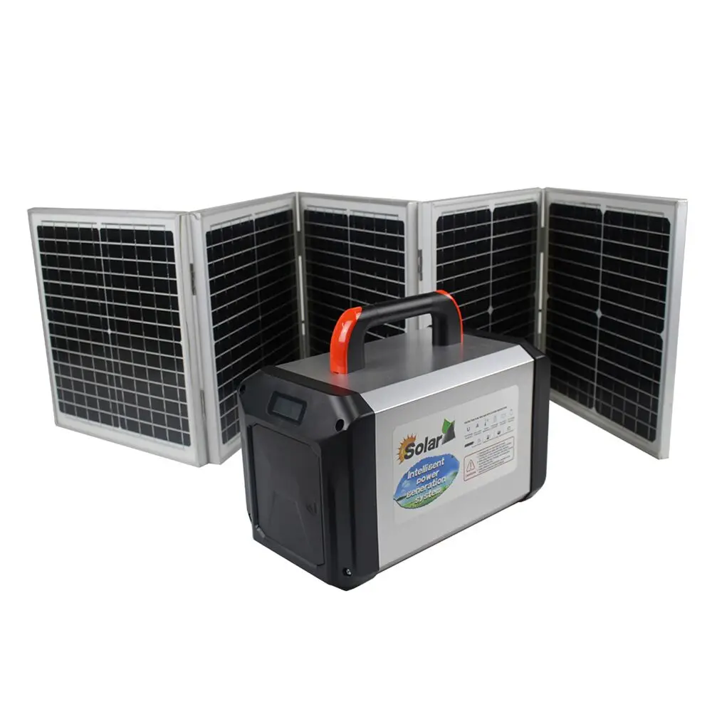 Home use solar Panel System Electricity Inverter portable Power generator 500W with built in lithium battery capacity