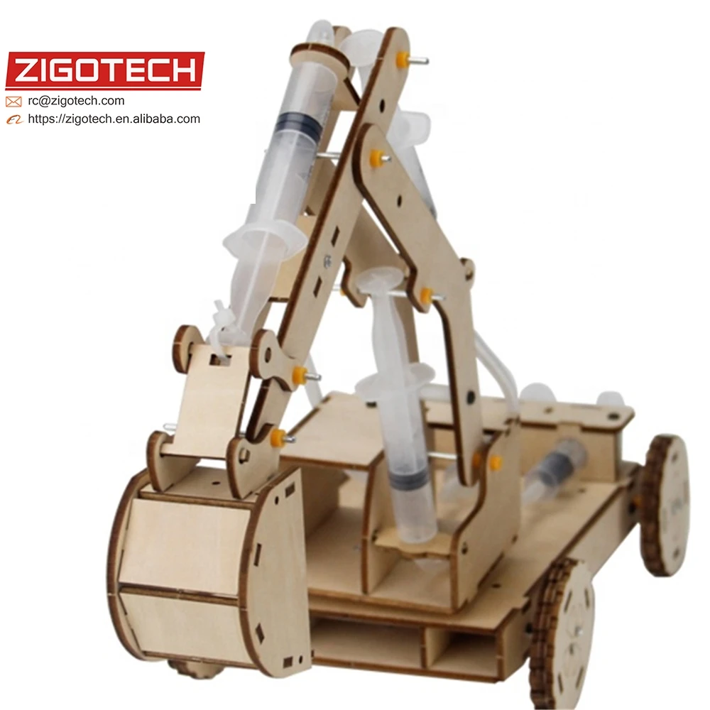 
hydraumatic excavator 3 in 1 DIY Building kits 3d wooden assemble puzzle model for children STEAM educational toys 