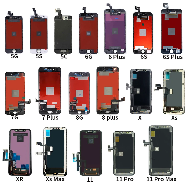 Мобильный телефон 5 6 7 Plus 8 8G X Xr Xs 11 12 13 Pro Max оригинальный ЖК-дисплей OLED сенсорный экран дигитайзер Замена для