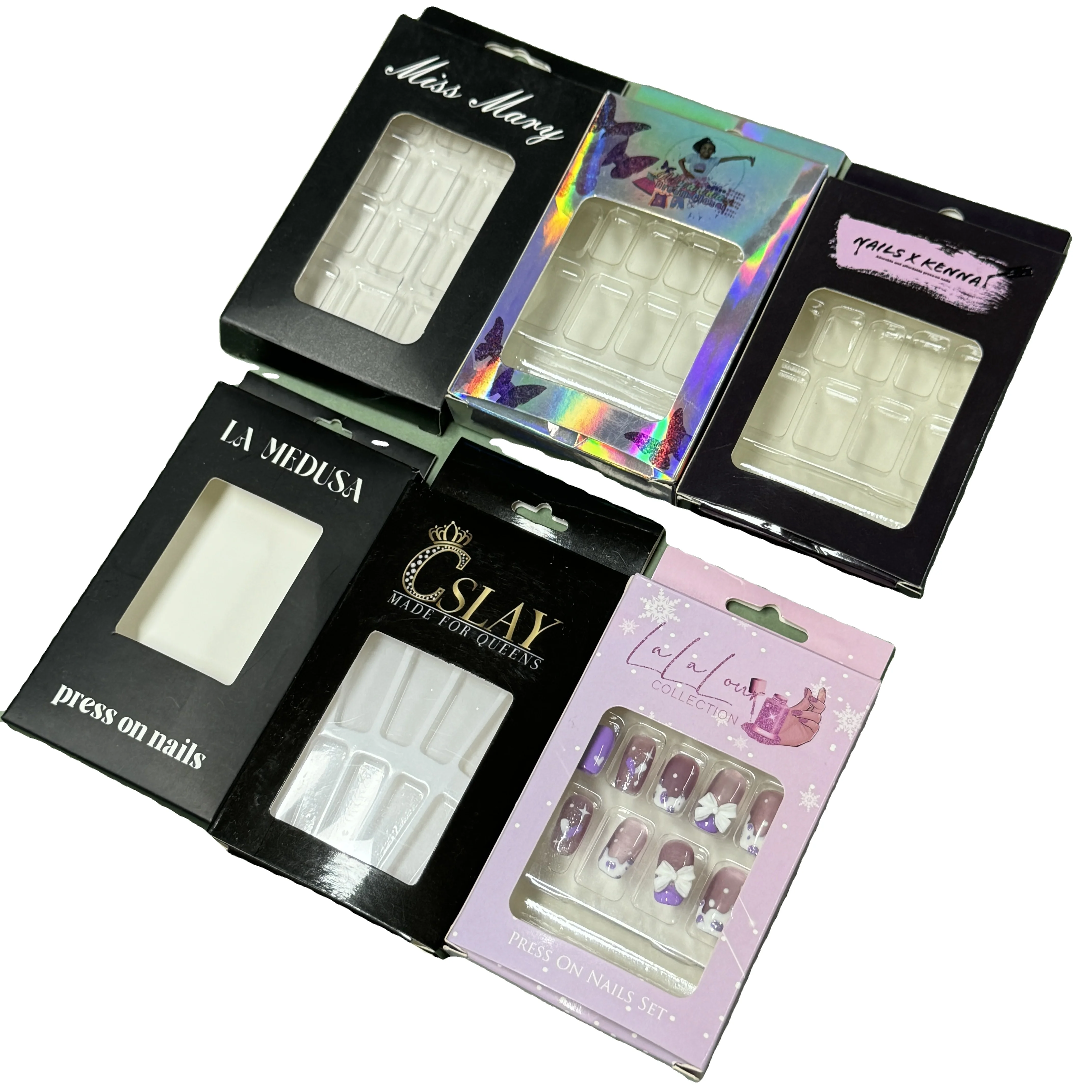 Custom Colorful Logo Cardboard Packaging Box Hair Extensions Packaging Box With PVC Windows