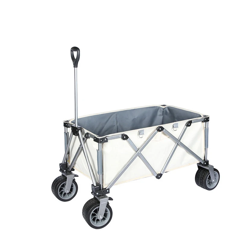 Manufacture Camping Cart Off-road Wheels Camping Cart Outdoor Camping Foldable Steel Trolley Shopping Cart