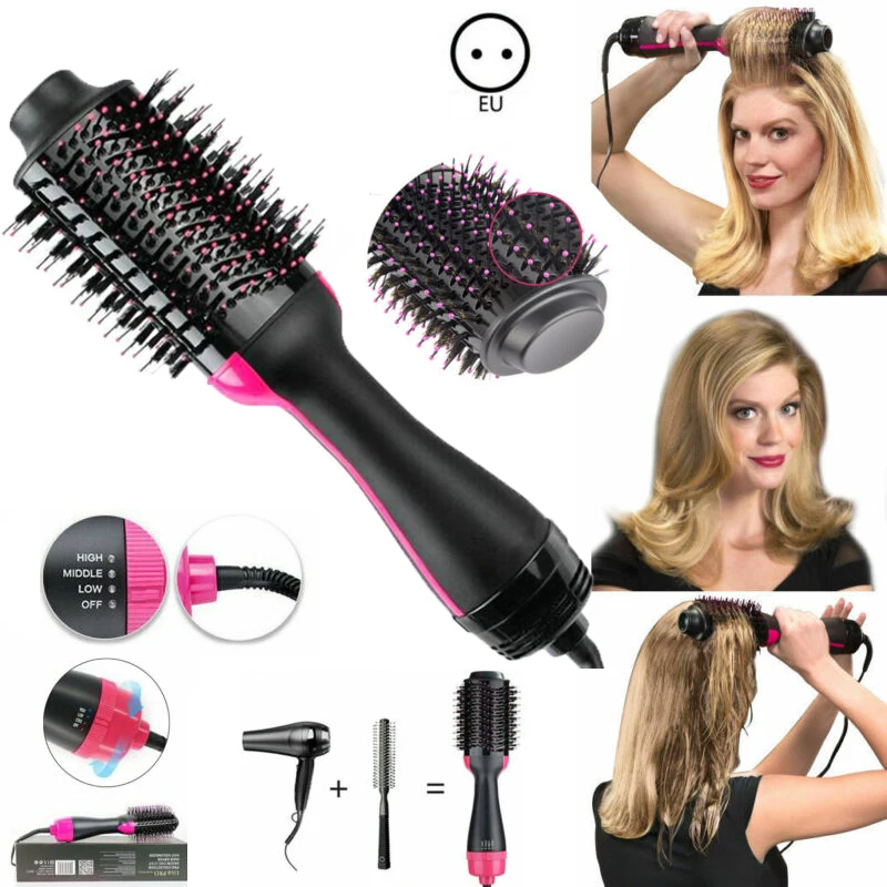 
2 in 1 Multifunctional Hair Dryer Volumizer Rotating Hot Hair Brush Curler Roller Rotate Styler Comb Styling Curling Flat iron 