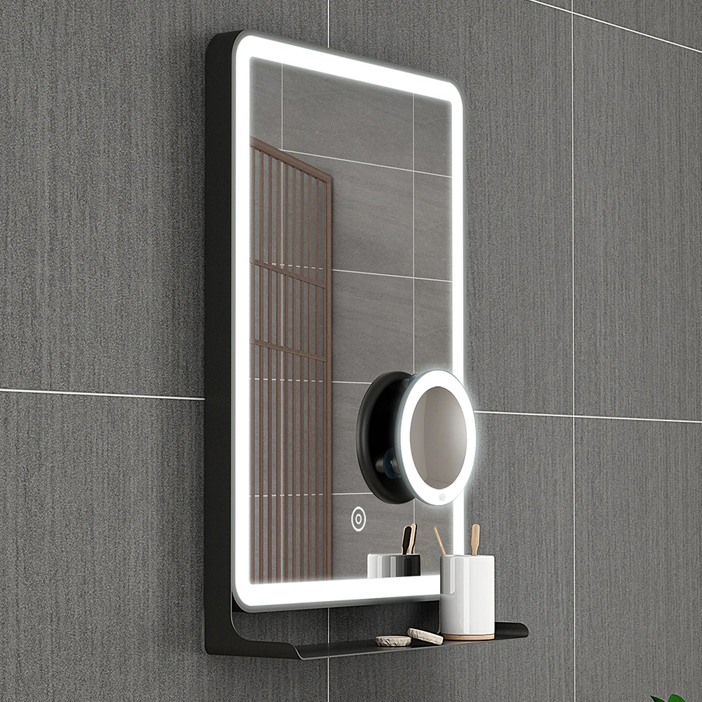 Touch Screen Bathroom Mirror With Shelf Bath Led Smart Mirror Light Bathroom Mirror Wall