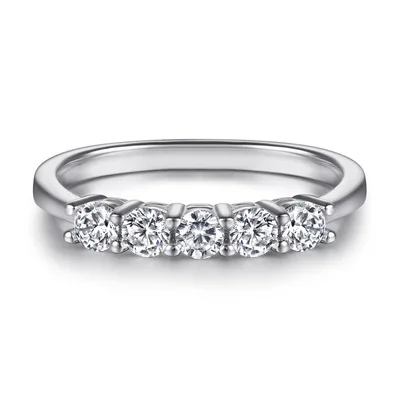  PONEES 2021 New Fashion 925 Sterling Silver Simple Ring Diamond Wedding For Women Girls